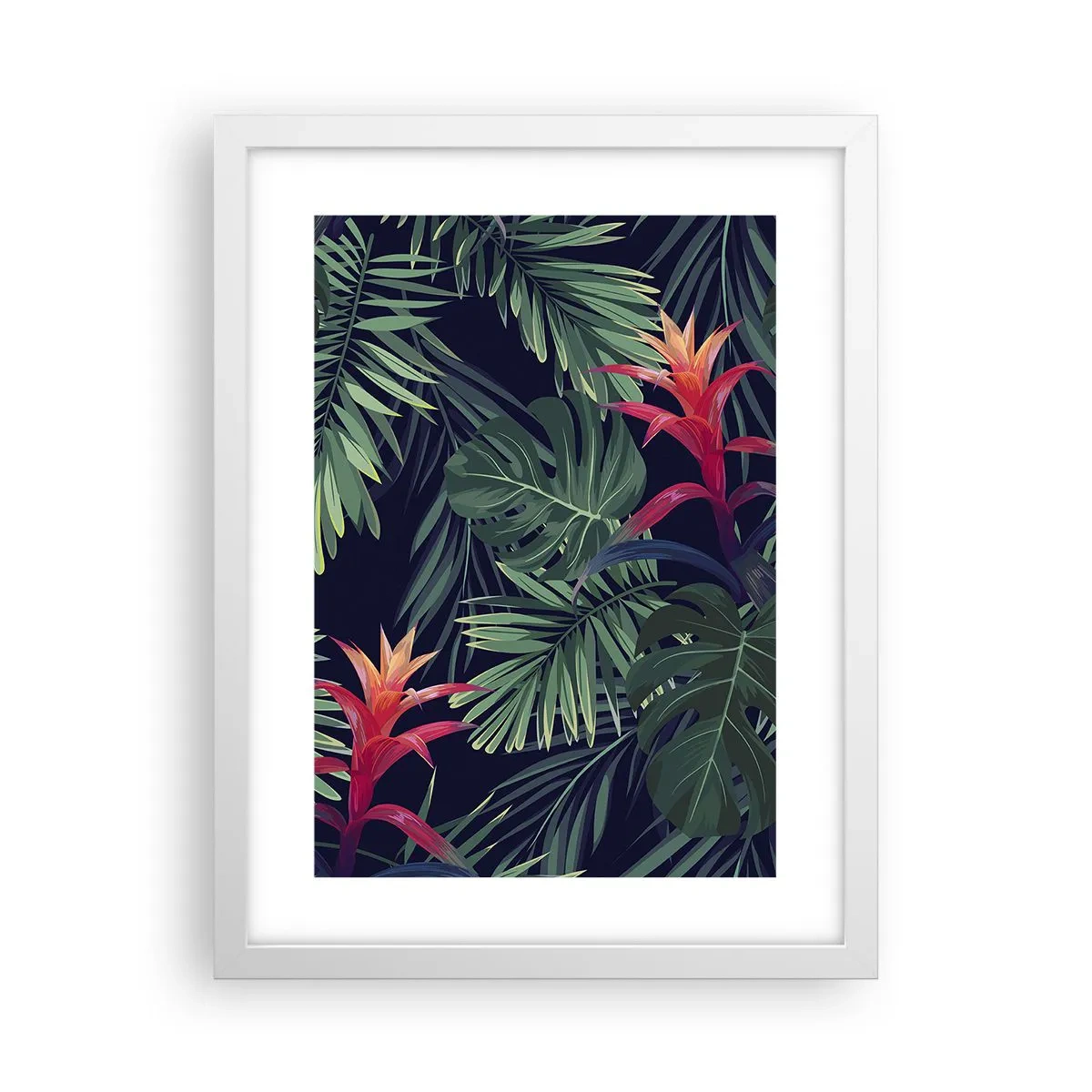 Poster in white frmae - Burn in Green - 30x40 cm