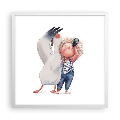 Poster in white frmae - Plan of a Great Journey - 60x60 cm