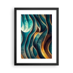 Poster in black frame - Meanderings of Blue - 30x40 cm