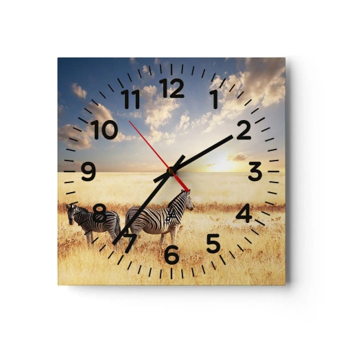 Wall clock - Clock on glass - Go away, Don't Disturb - 40x40 cm
