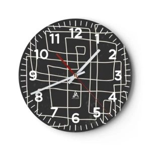 Wall clock - Clock on glass - Not Too Straight - 40x40 cm