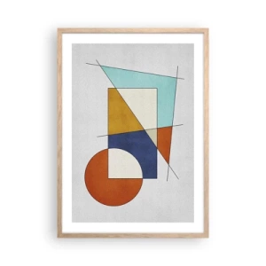 Poster in light oak frame - Abstract: Modernist Fun - 50x70 cm