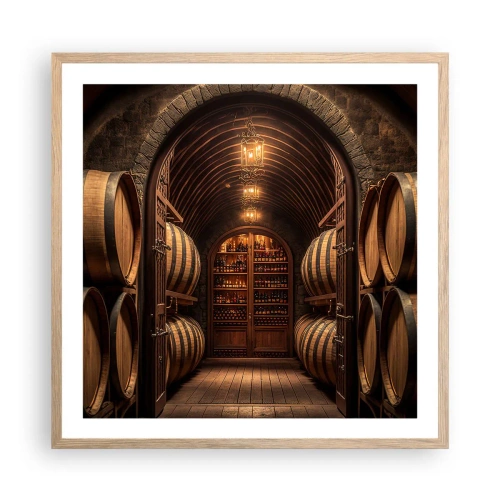 Poster in light oak frame - Atmospheric Cellar - 60x60 cm