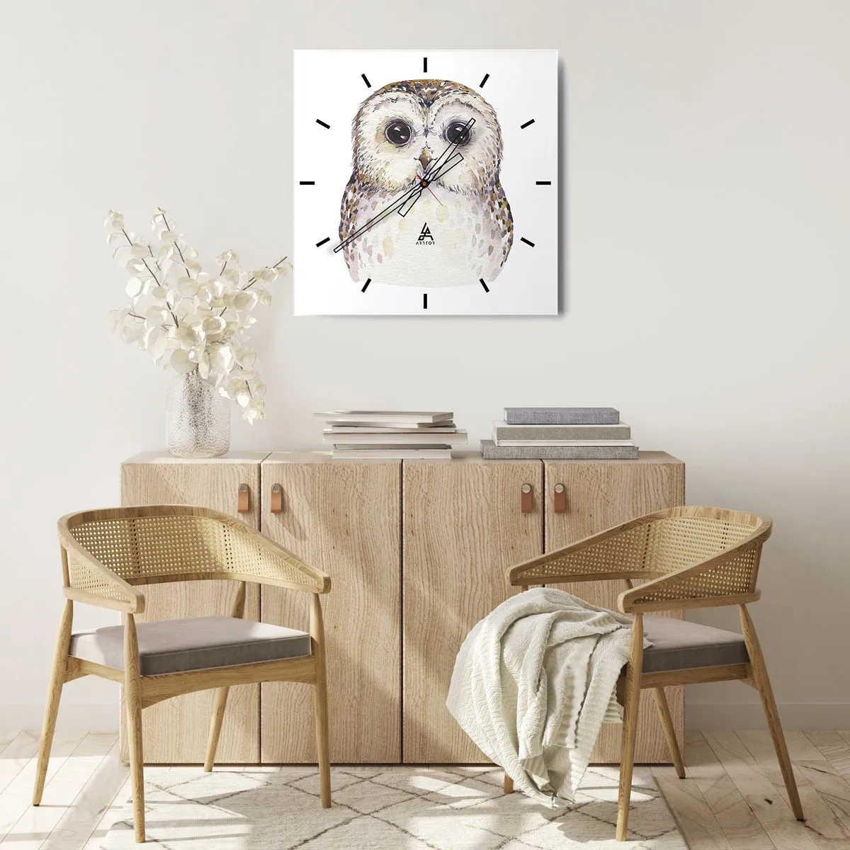 Wall clock - Clock on glass - Look Me in the Eyes - 30x30 cm