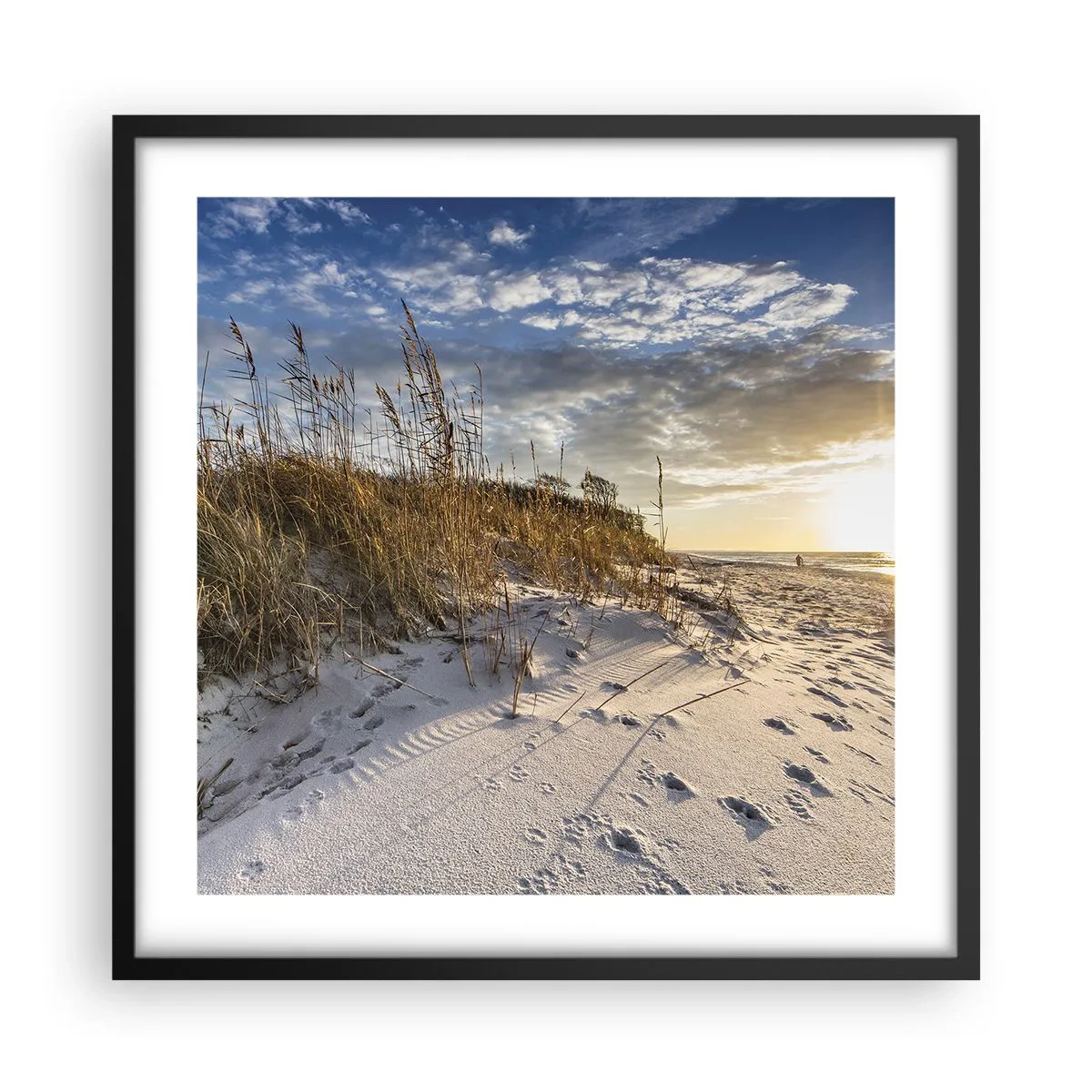 Poster in black frame - Invitation to a Walk - 50x50 cm