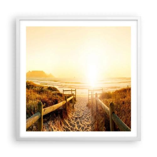 Poster in white frmae - Through the Dune, Towards the Sun - 60x60 cm