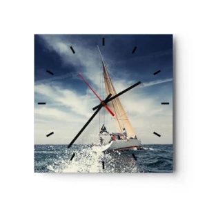 Wall clock - Clock on glass - They Won't Catch Us - 30x30 cm