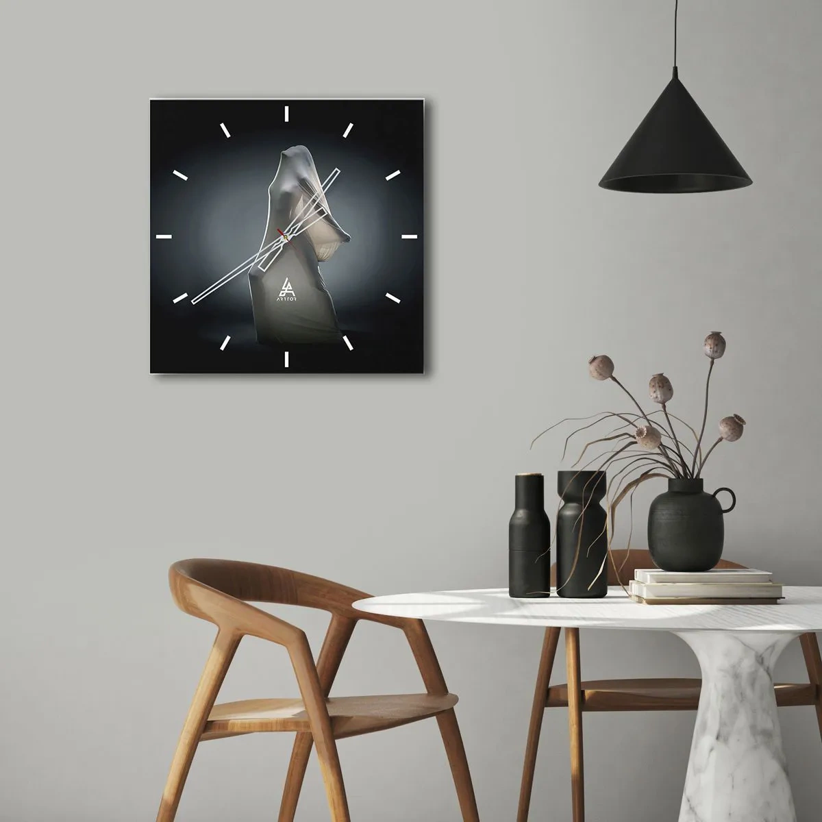 Wall clock - Clock on glass - Hidden Desires - 30x30 cm