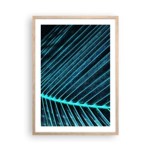 Poster in light oak frame - Texture of Green - 50x70 cm
