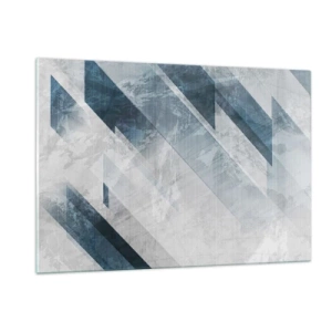 Glass picture - Spacial Composition - Movement of Greys - 120x80 cm
