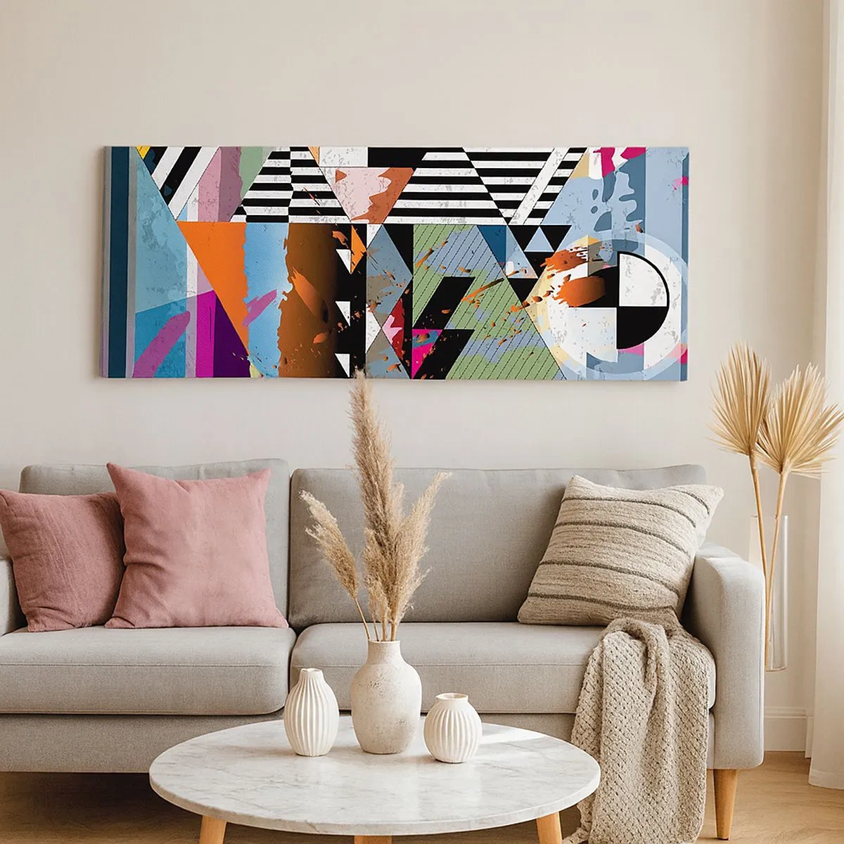 Canvas picture - Geometric and Organic - 100x40 cm