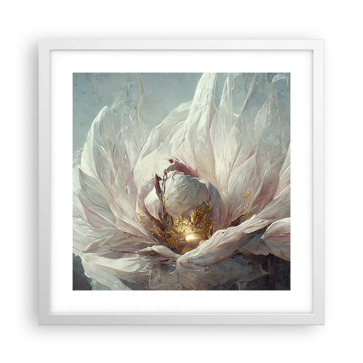 Poster in white frmae - It Blooms Once Every Hunderd Years - 40x40 cm
