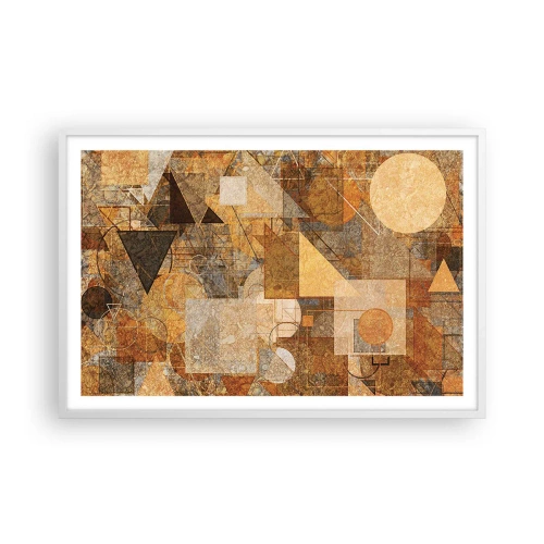 Poster in white frmae - Cubist Study in Brown - 91x61 cm