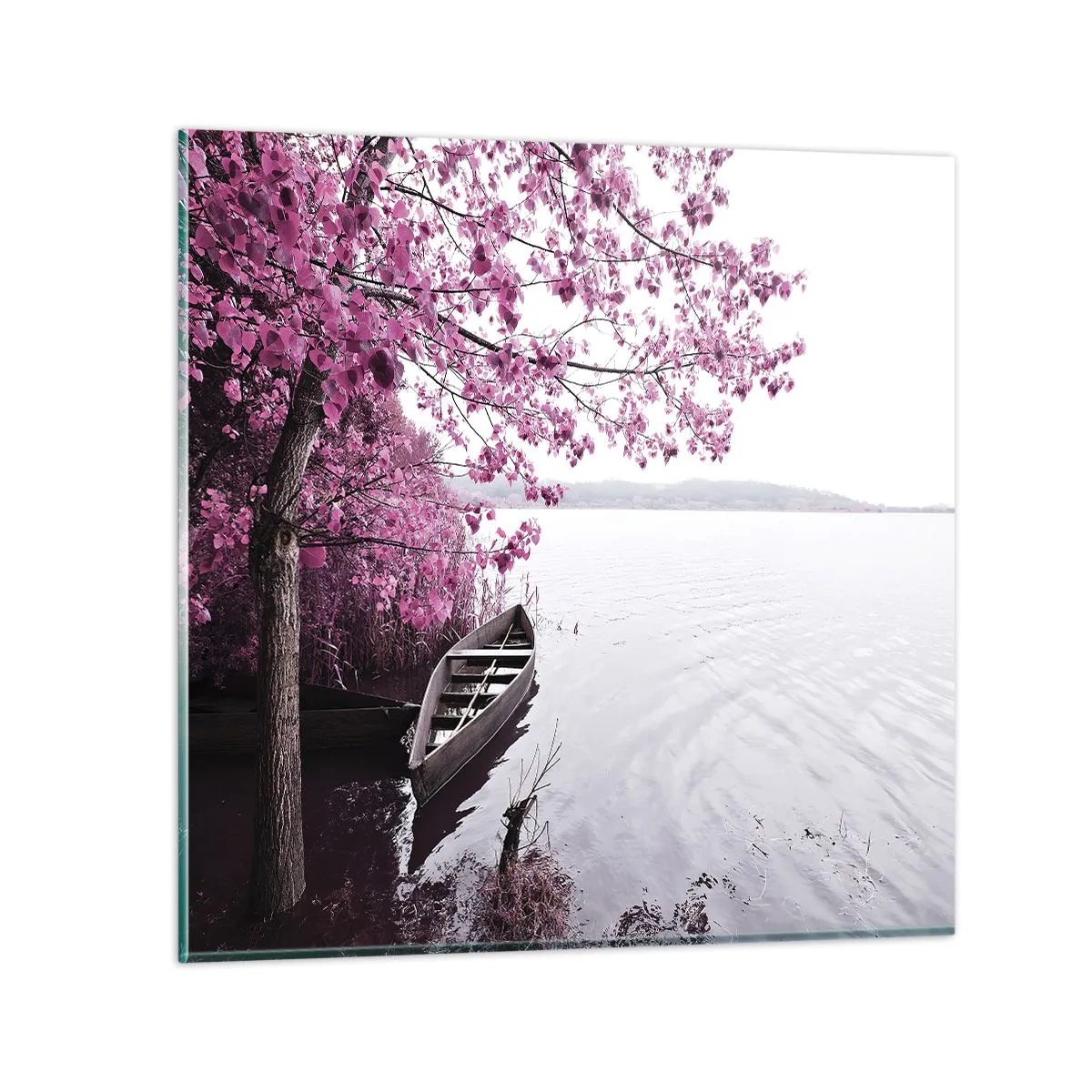 Glass picture - In Pink Silence - 40x40 cm