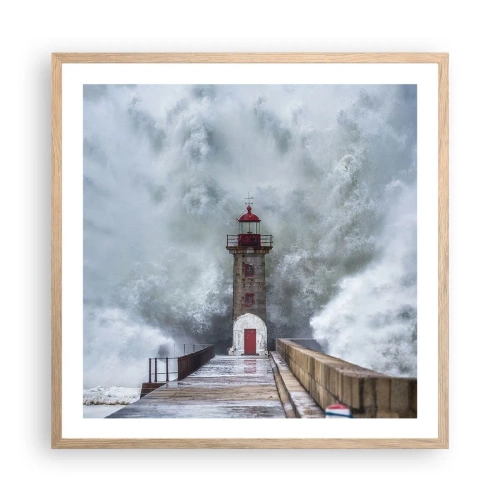 Poster in light oak frame - Roar of Waters, Whirr of the Wind - 60x60 cm