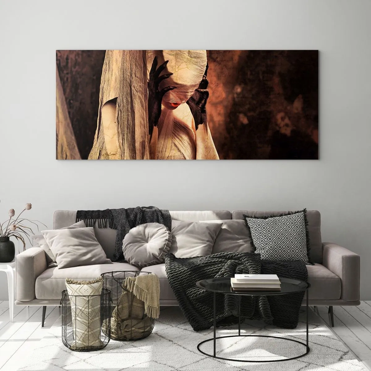 Glass picture - Between Good and Evil - 90x30 cm