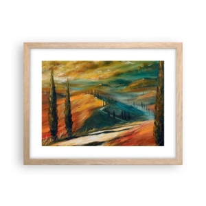 Poster in light oak frame - Tuscan Landscape - 40x30 cm