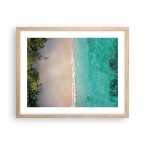 Poster in light oak frame - Paradise Beach - 50x40 cm