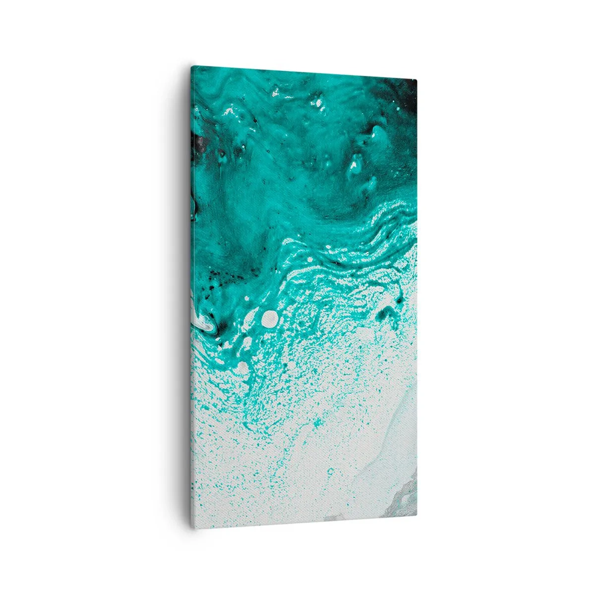 Canvas picture - Dissolving in White and Turquoise - 55x100 cm