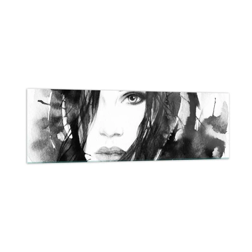 Glass picture - Portriat of a Lady in Black and White - 160x50 cm