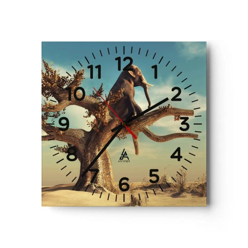 Wall clock - Clock on glass - New Point of View - 30x30 cm