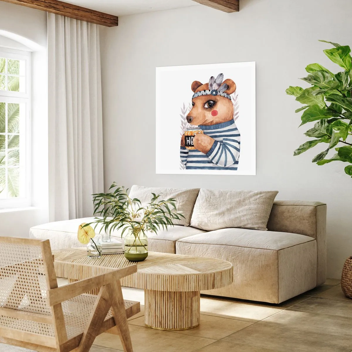 Poster - Sweet Lady Bear - 40x40 cm