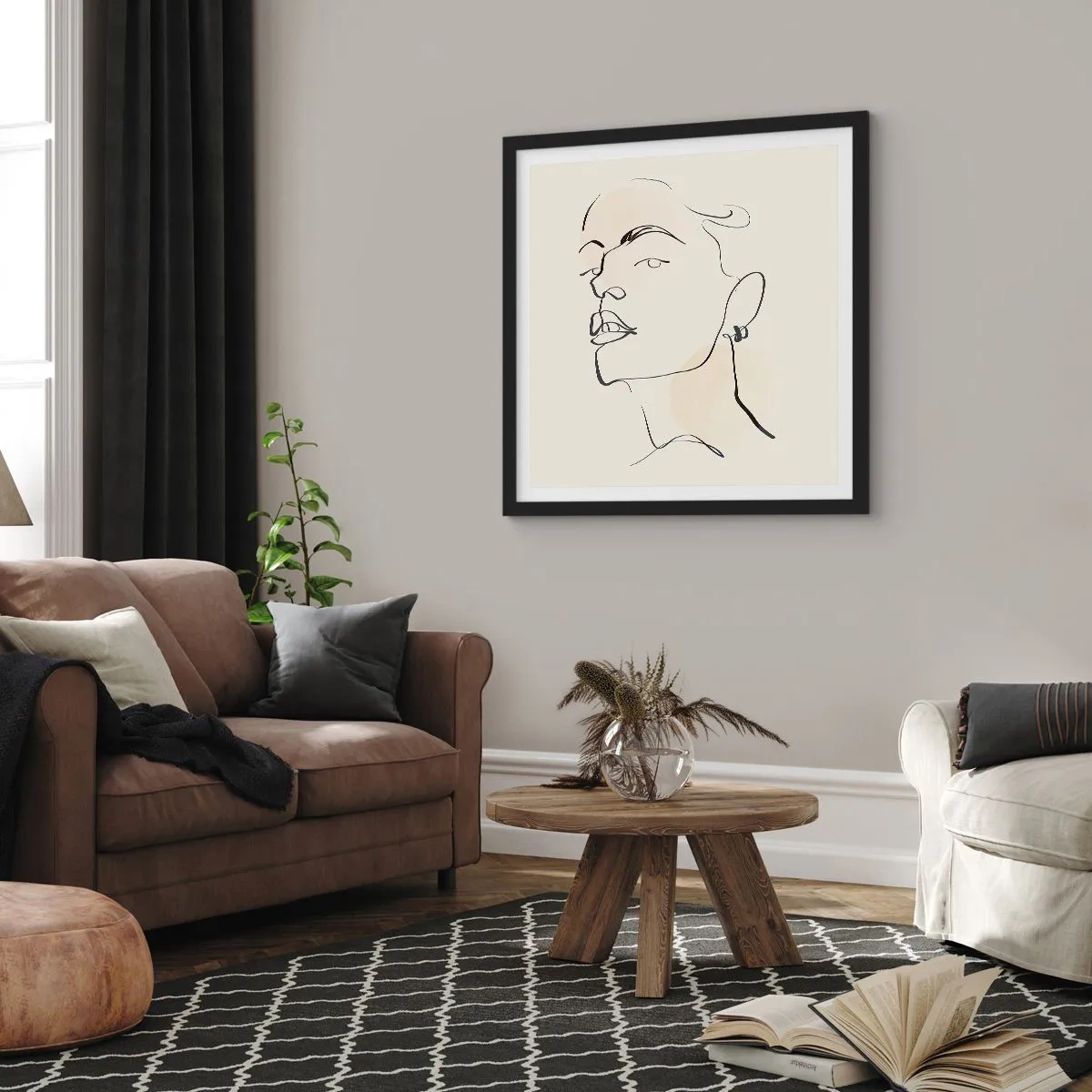 Poster in black frame - Proud Look - 40x40 cm