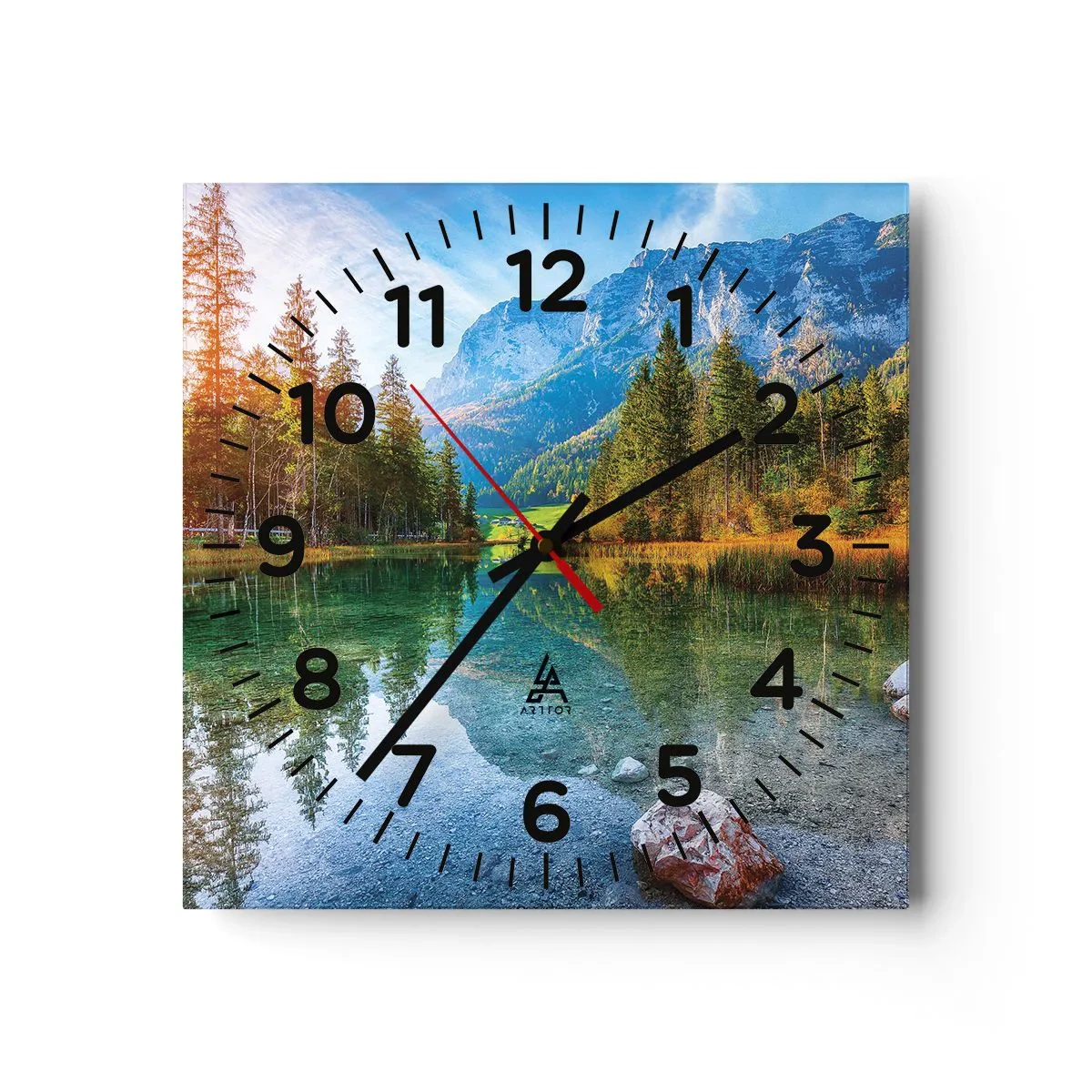 Wall clock - Clock on glass - Mellow Autumn - 40x40 cm