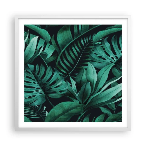 Poster in white frmae - Depth of Tropical Green - 60x60 cm
