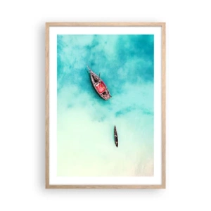 Poster in light oak frame - On the Beaches of Zanzibar, When the Tide Is High - 50x70 cm