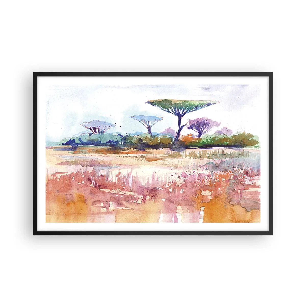 Poster in black frame - Colour of Savannah - 91x61 cm