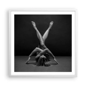 Poster in white frmae - Geometry of Nakedness - 60x60 cm