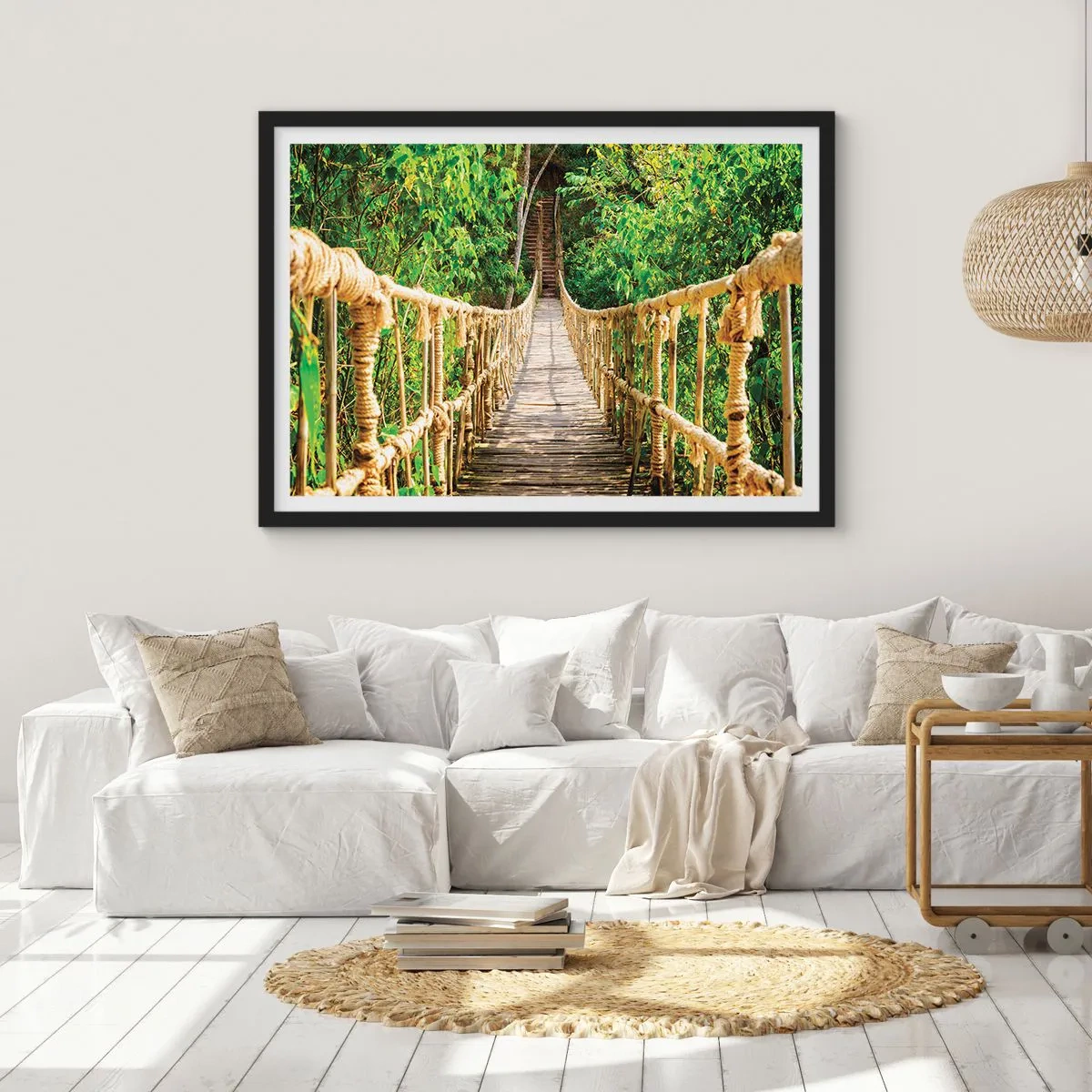 Poster in black frame - Suspended in Green - 70x50 cm