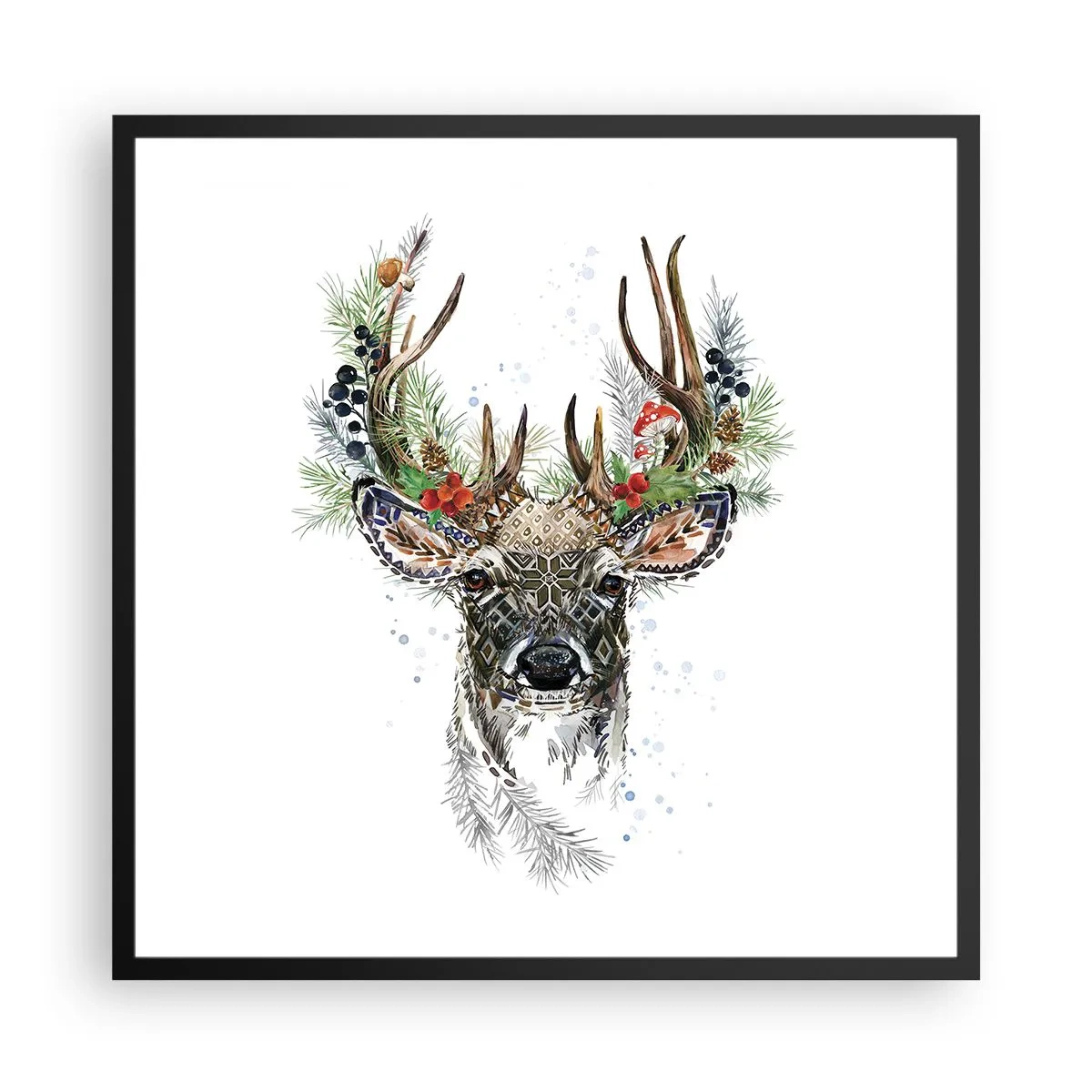 Poster in black frame - In Christmas Attire - 60x60 cm