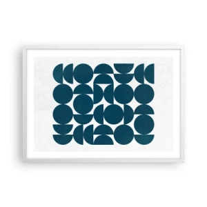 Poster in white frmae - Circles and Semicircles - 70x50 cm