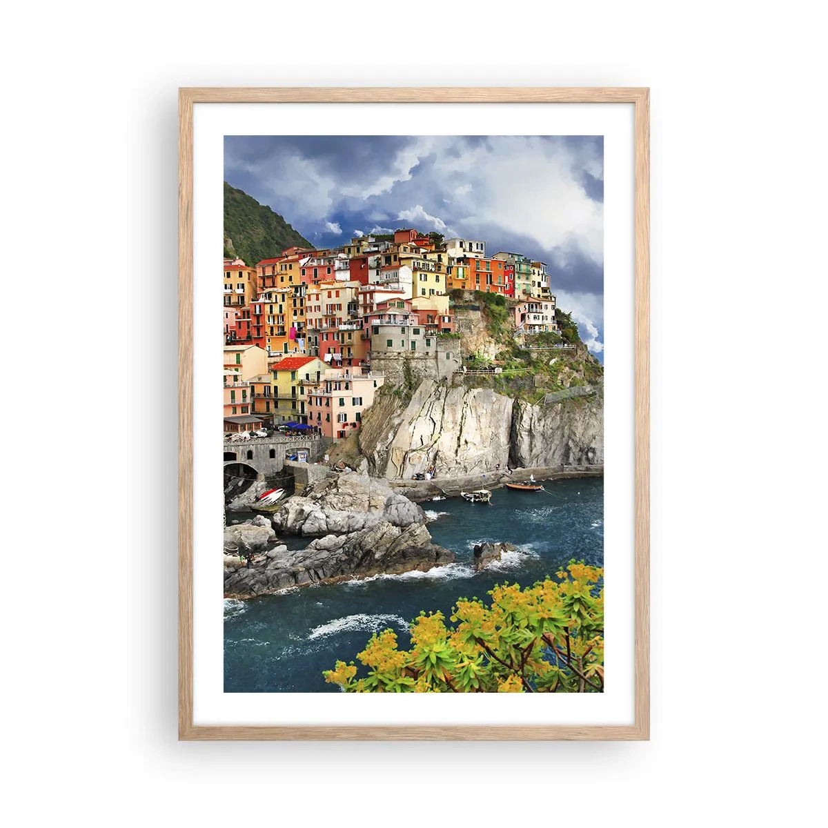 Poster in light oak frame - Hugging the Rocks - 50x70 cm