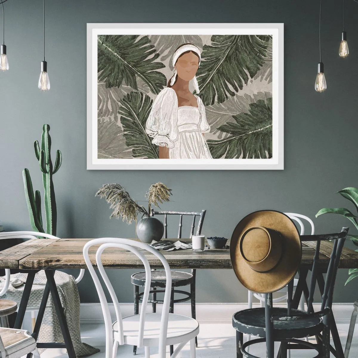 Poster in white frmae - Exotic Portrait - 70x50 cm