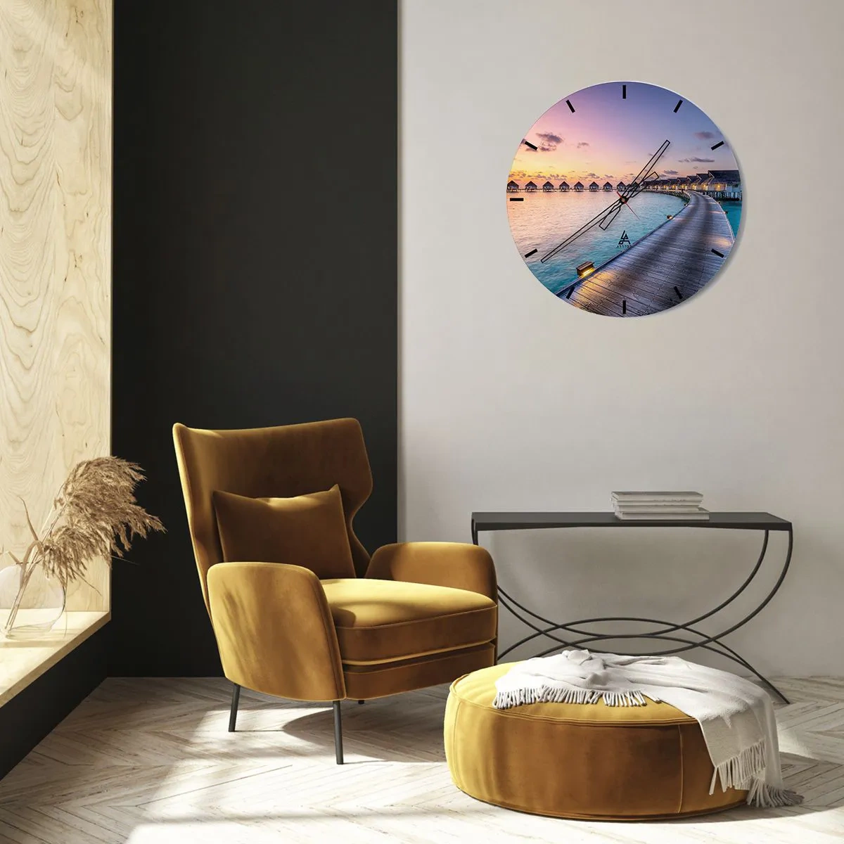 Wall clock - Clock on glass - Holidays - Return to the Source - 30x30 cm