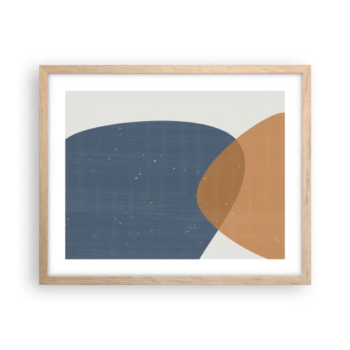 Poster in light oak frame - Ovals and Intersections - 50x40 cm