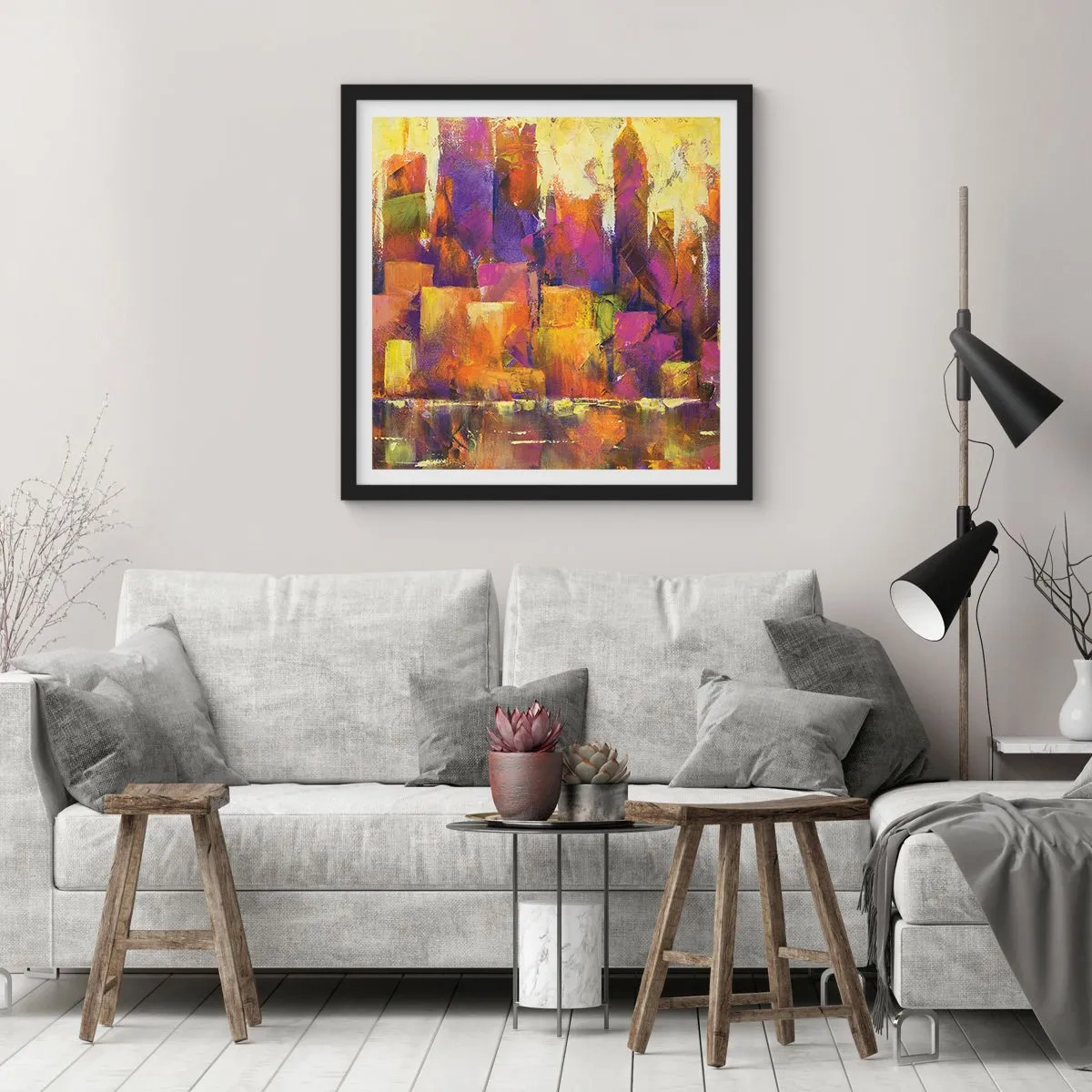 Poster in black frame - Metropolitan Composition - 50x50 cm