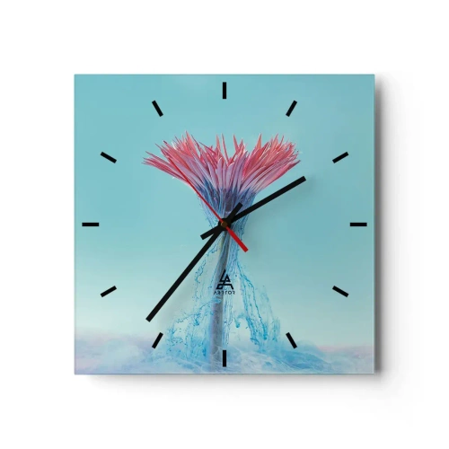 Wall clock - Clock on glass - In a Lively Embrace - 40x40 cm
