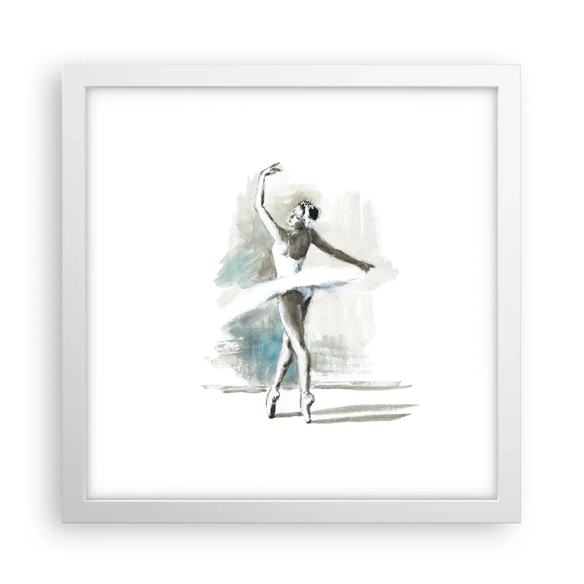 Poster in white frmae - Enchanted into a Swan - 30x30 cm