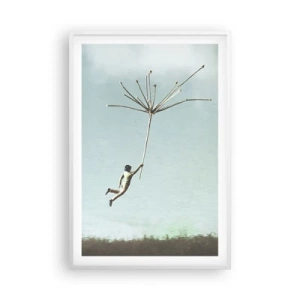Poster in white frmae - Kites, Dandelions, Wind - 61x91 cm