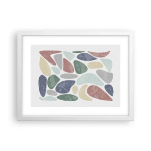 Poster in white frmae - Mosaic of Powdered Colours - 40x30 cm