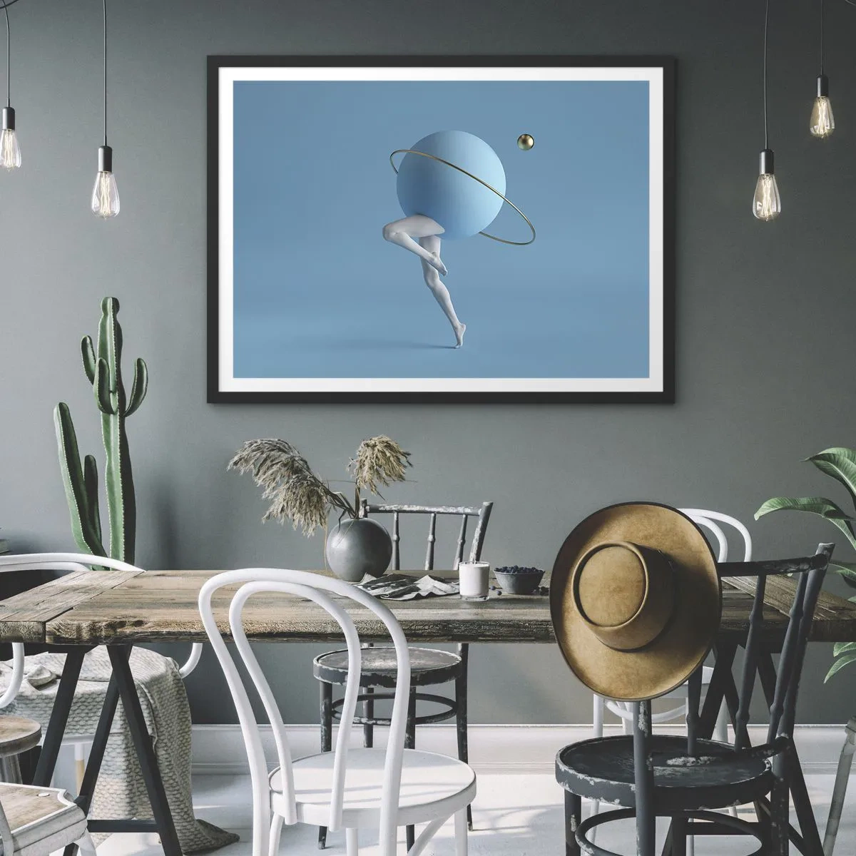 Poster in black frame - And Planets Are Going Crazy - 70x50 cm