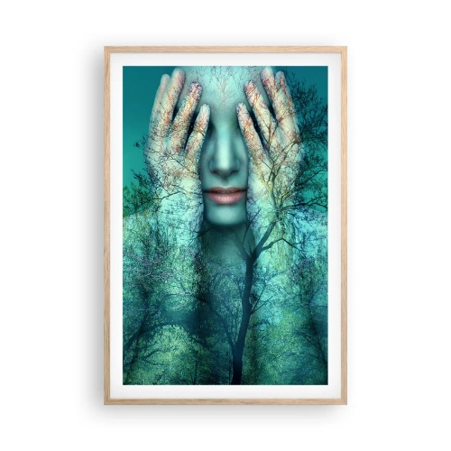 Poster in light oak frame - Submerged in Blue - 61x91 cm