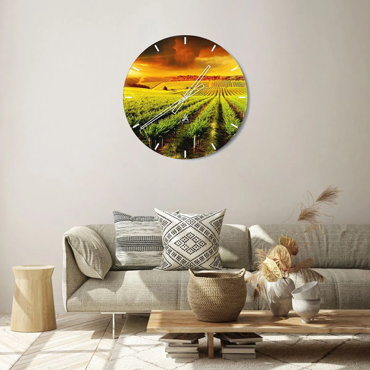 Wall clock - Clock on glass - Under Australian Sun - 40x40 cm
