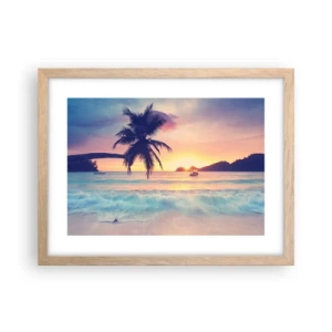 Poster in light oak frame - Evening in a Bay - 40x30 cm