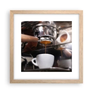 Poster in light oak frame - Good Moment of the Day - 30x30 cm