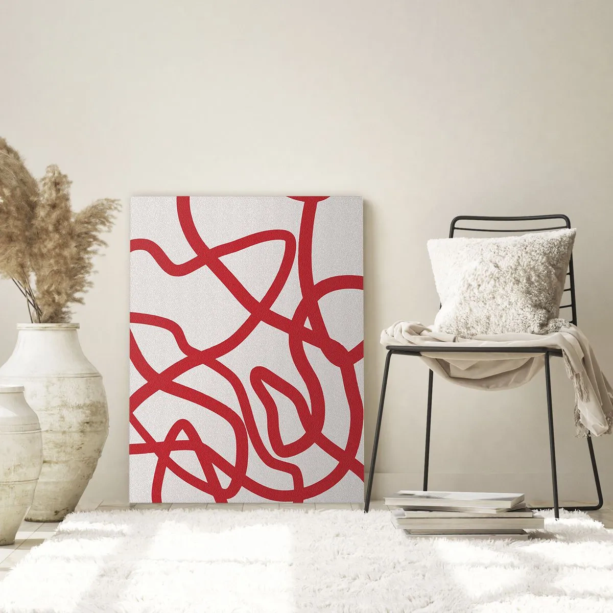 Glass picture - Red on White - 80x120 cm